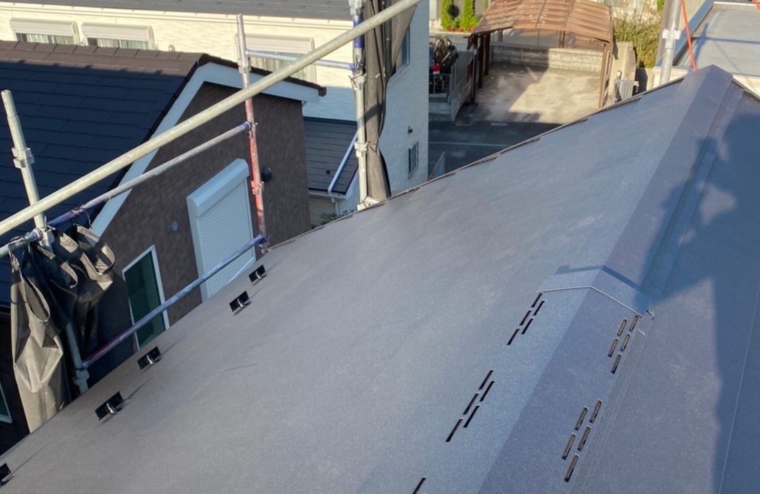神奈川県|川崎市多摩区:屋根カバー工法（スーパーガルテクト）のリフォームを行いました！
