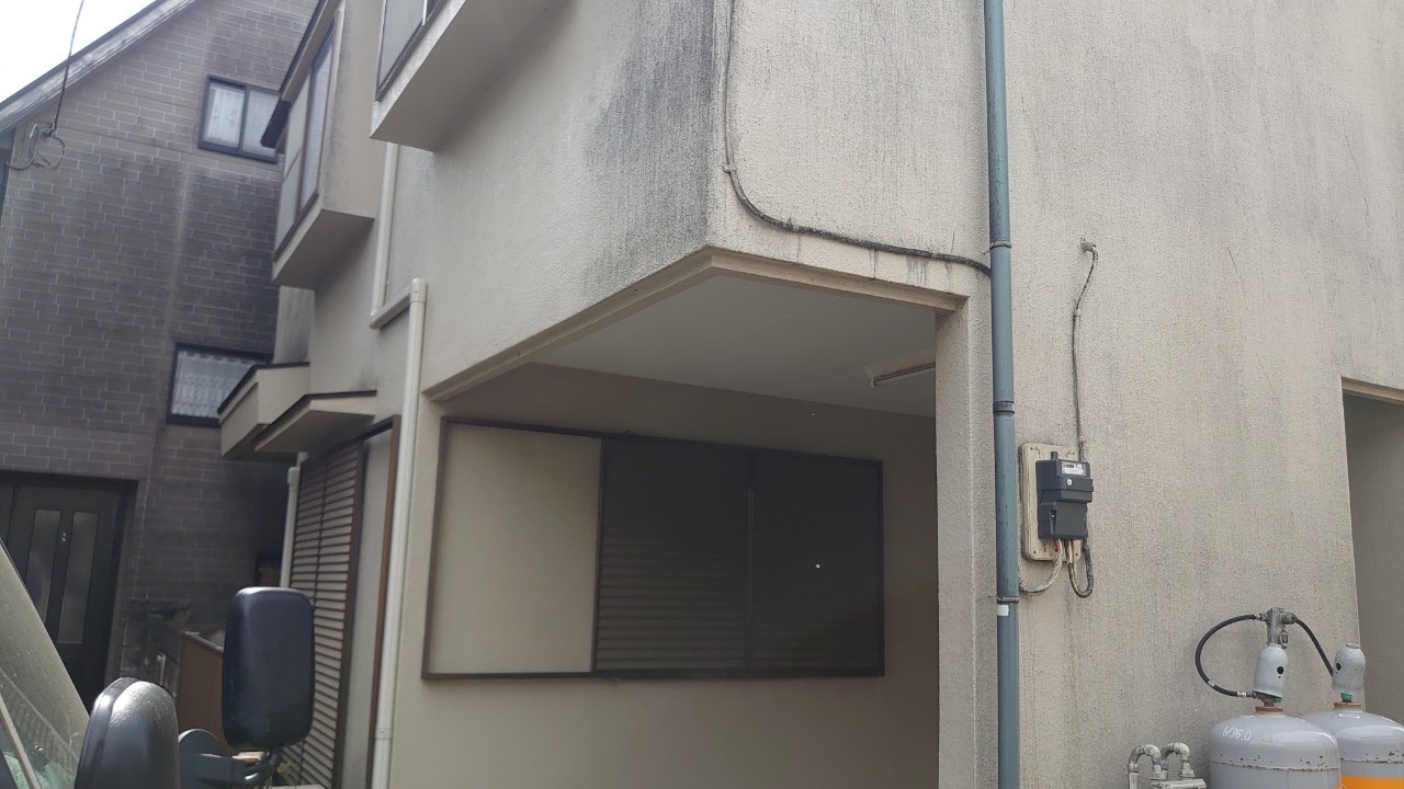 東京都東村山市の外壁塗装事例：施工前（足場設置前の外壁）