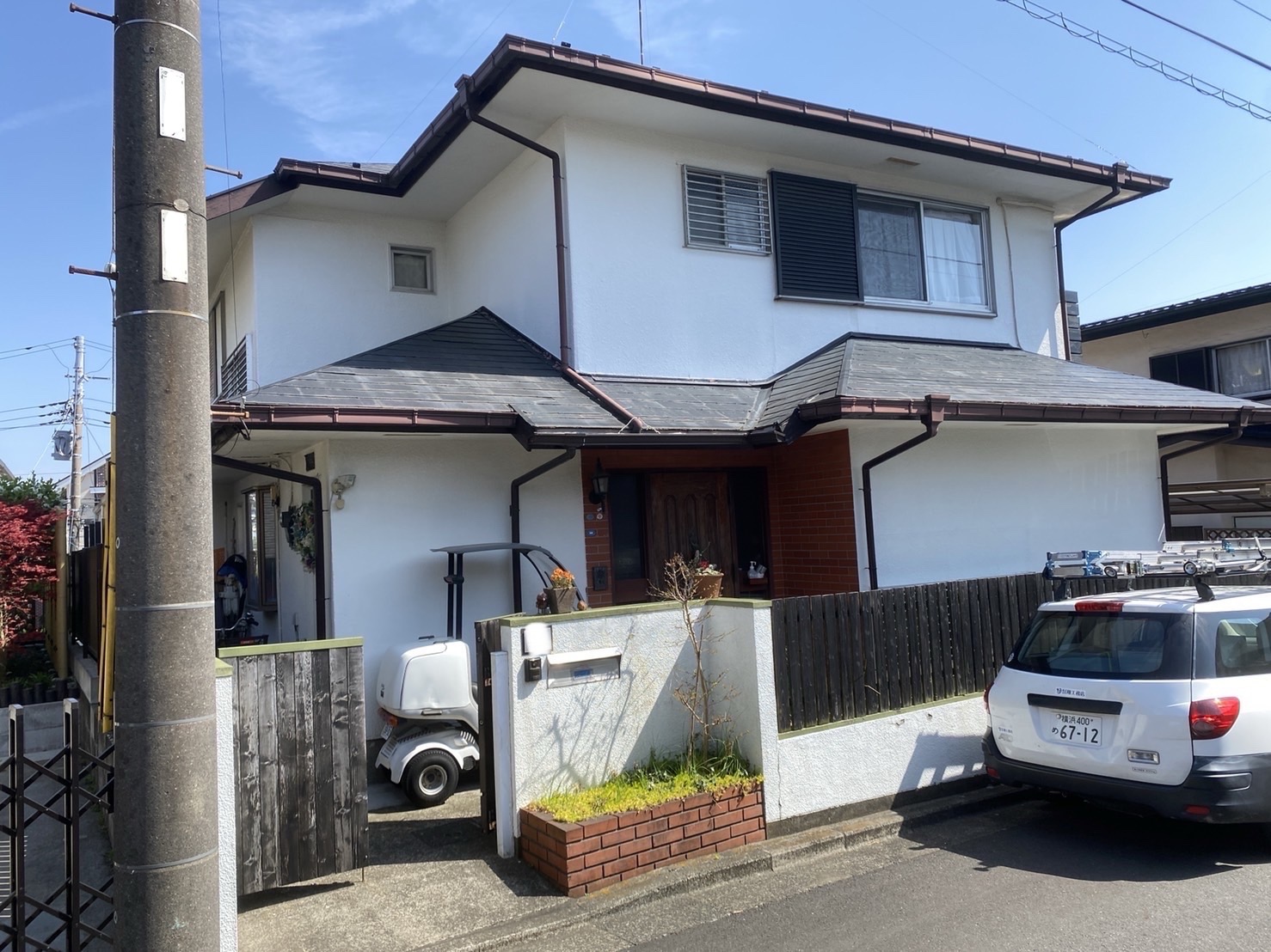 寒川町の外壁塗装事例:施工前(1)