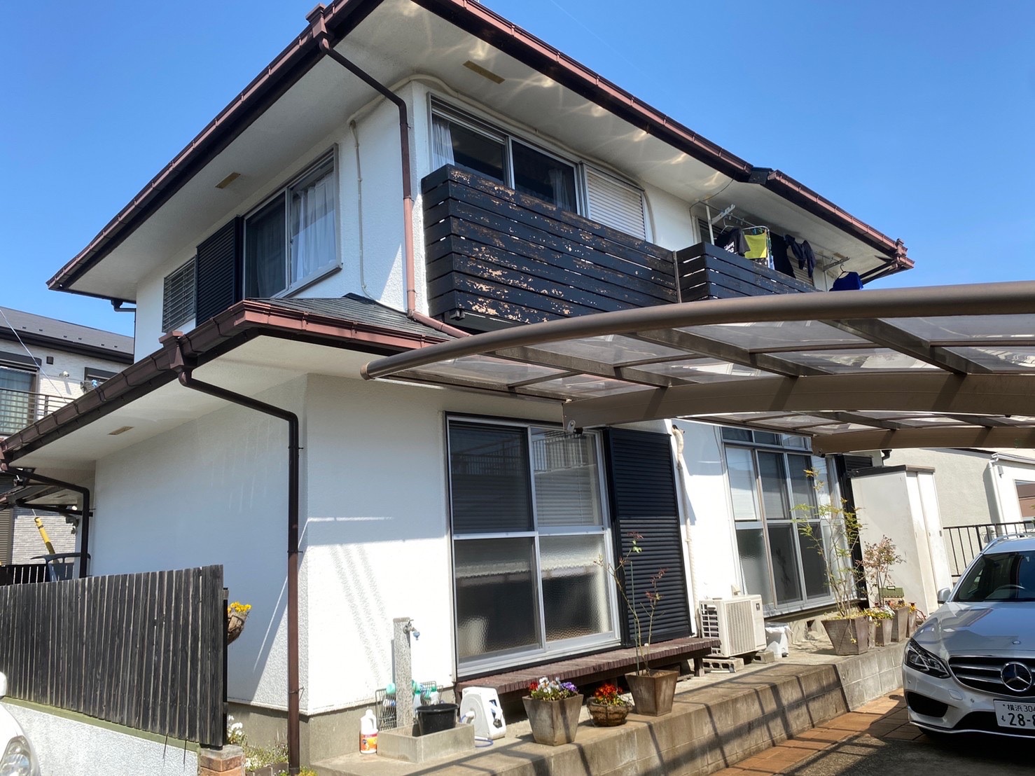 寒川町の外壁塗装事例:施工前(2)