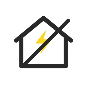 停電時に電気が使える家のイラスト