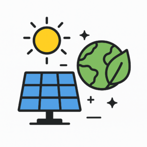 環境に優しい太陽光発電のイラスト