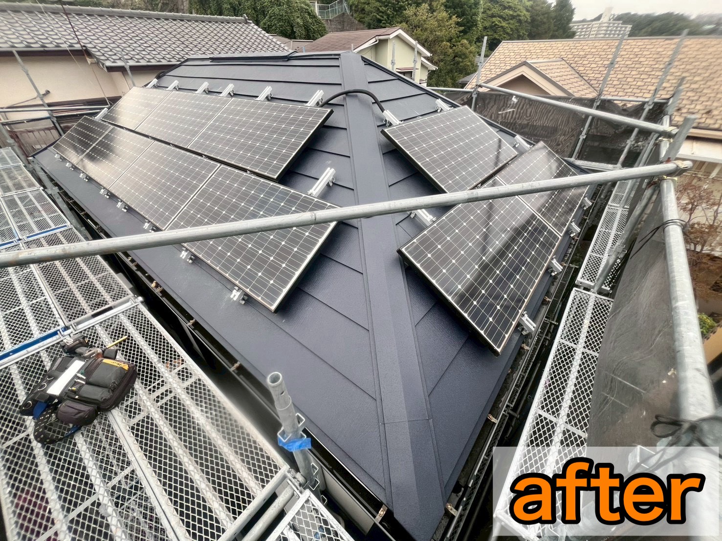 太陽光パネル再設置後の屋根